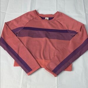 Fabletics Coral and Plum Long Sleeve Top